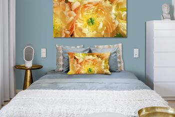 Ensemble de coussins photo décoratifs (2 pièces), motif : fleur de pivoine jaune - taille : 80 x 40 cm - housse de coussin premium, coussin décoratif, coussin décoratif, coussin photo, housse de coussin 5
