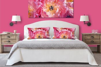 Ensemble de coussins photo décoratifs (2 pièces), motif : fleur de pivoine rose - taille : 80 x 40 cm - housse de coussin premium, coussin décoratif, coussin décoratif, coussin photo, housse de coussin 2
