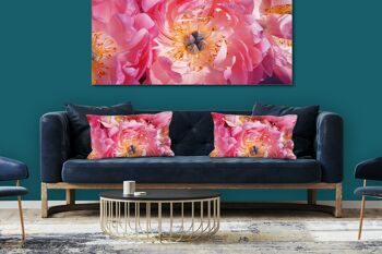 Ensemble de coussins photo décoratifs (2 pièces), motif : fleur de pivoine rose - taille : 80 x 40 cm - housse de coussin premium, coussin décoratif, coussin décoratif, coussin photo, housse de coussin 3