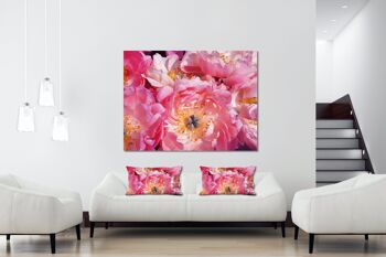 Ensemble de coussins photo décoratifs (2 pièces), motif : fleur de pivoine rose - taille : 80 x 40 cm - housse de coussin premium, coussin décoratif, coussin décoratif, coussin photo, housse de coussin 4