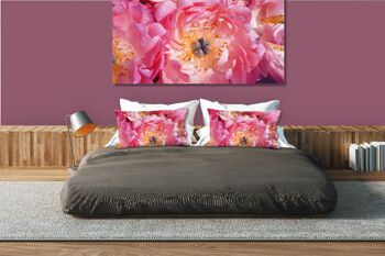 Ensemble de coussins photo décoratifs (2 pièces), motif : fleur de pivoine rose - taille : 80 x 40 cm - housse de coussin premium, coussin décoratif, coussin décoratif, coussin photo, housse de coussin 5