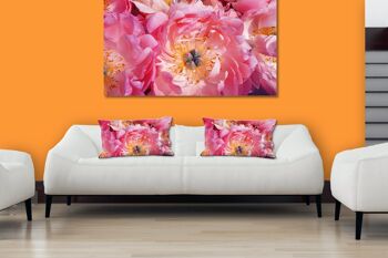 Ensemble de coussins photo décoratifs (2 pièces), motif : fleur de pivoine rose - taille : 80 x 40 cm - housse de coussin premium, coussin décoratif, coussin décoratif, coussin photo, housse de coussin 6