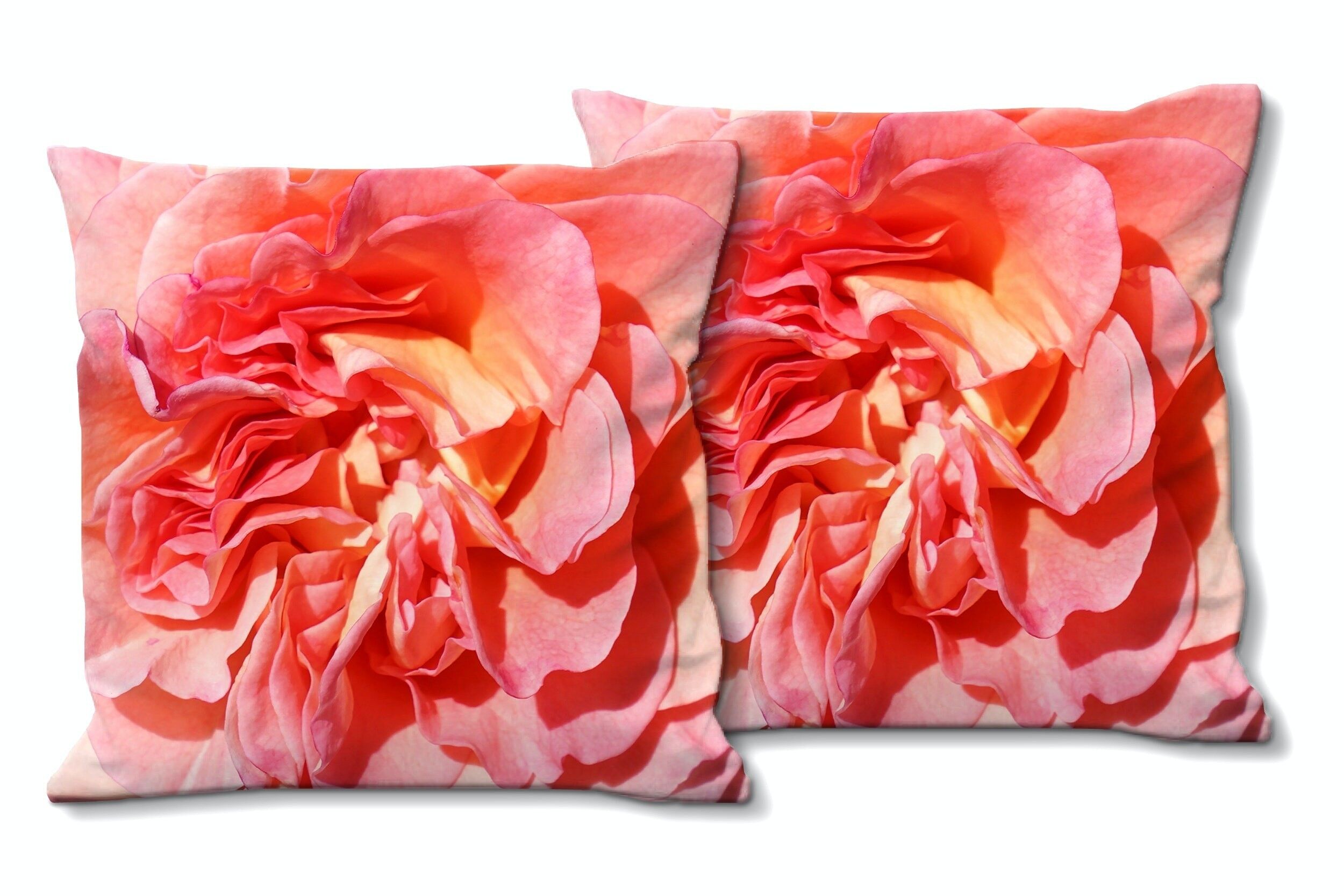 Decorative photo cushion set (2 pieces), motif: rose blossom rose dream 3 - size: 40 x 40 cm - premium cushion cover, decorative cushion, decorative cushion, photo cushion, cushion cover