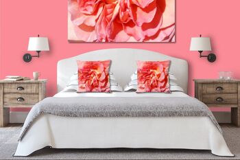 Ensemble de coussins photo décoratifs (2 pièces), motif : fleur de rose rêve de rose 3 - taille : 40 x 40 cm - housse de coussin premium, coussin décoratif, coussin décoratif, coussin photo, housse de coussin 2