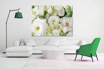Papier peint : mer de fleurs en blanc - format paysage 4:3 - nombreuses tailles et matériaux - motif d'art photo exclusif comme image sur toile ou image sur verre acrylique pour la décoration murale 4