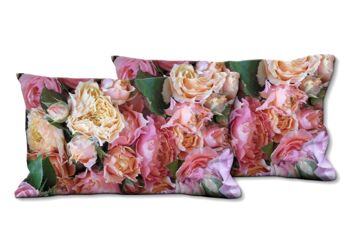 Ensemble de coussins photo décoratifs (2 pièces), motif : Rose dream 2 - taille : 80 x 40 cm - housse de coussin premium, coussin décoratif, coussin décoratif, coussin photo, housse de coussin 1
