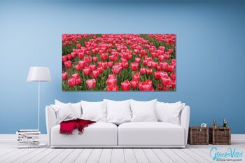 Papier peint : Sea of Tulips 1 - format paysage 2:1 - nombreuses tailles et matériaux - motif d'art photographique exclusif sous forme d'image sur toile ou d'image en verre acrylique pour la décoration murale 2