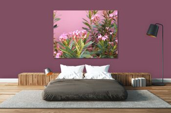 Papier peint : fleurs de laurier rose de Crète - format paysage 4:3 - nombreuses tailles et matériaux - motif d'art photographique exclusif sous forme de toile ou d'image en verre acrylique pour la décoration murale 4