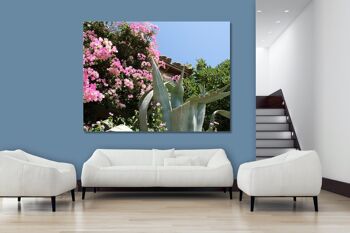 Papier peint : jardin de la maison crétoise avec bougainvilliers - format paysage 4:3 - nombreuses tailles et matériaux - motif d'art photo exclusif comme image sur toile ou image sur verre acrylique pour la décoration murale 7