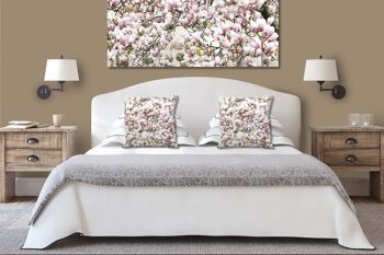 Ensemble de coussins photo décoratifs (2 pièces), motif : arbre à fleurs de magnolia - taille : 40 x 40 cm - housse de coussin haut de gamme, coussin décoratif, coussin décoratif, coussin photo, housse de coussin 4