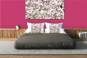 Ensemble de coussins photo décoratifs (2 pièces), motif : arbre à fleurs de magnolia - taille : 40 x 40 cm - housse de coussin haut de gamme, coussin décoratif, coussin décoratif, coussin photo, housse de coussin 6