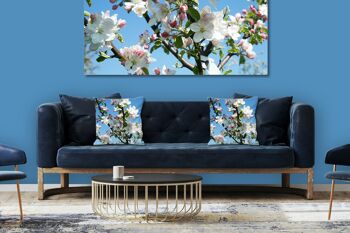 Ensemble de coussins photo décoratifs (2 pièces), motif : fleur de pommier printemps 1 - taille : 40 x 40 cm - housse de coussin premium, coussin décoratif, coussin décoratif, coussin photo, housse de coussin 3