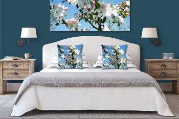 Ensemble de coussins photo décoratifs (2 pièces), motif : fleur de pommier printemps 1 - taille : 40 x 40 cm - housse de coussin premium, coussin décoratif, coussin décoratif, coussin photo, housse de coussin 5