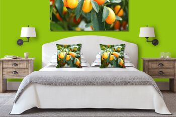 Ensemble de coussins photo décoratifs (2 pièces), motif : kumquat nain orange - taille : 40 x 40 cm - housse de coussin haut de gamme, coussin décoratif, coussin décoratif, coussin photo, housse de coussin 3