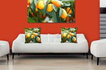 Ensemble de coussins photo décoratifs (2 pièces), motif : kumquat nain orange - taille : 40 x 40 cm - housse de coussin haut de gamme, coussin décoratif, coussin décoratif, coussin photo, housse de coussin 6