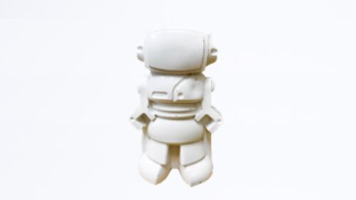 Figurine déco - robot en béton beige