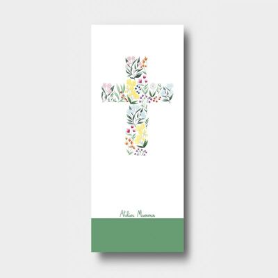 flower cross bookmark