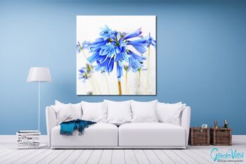 Papier peint : Blossom in soft blue - carré 1:1 - nombreuses tailles et matériaux - motif d'art photo exclusif sous forme de toile ou d'image en verre acrylique pour la décoration murale 2