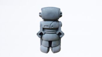 Figurine déco - robot en béton anthracite 1