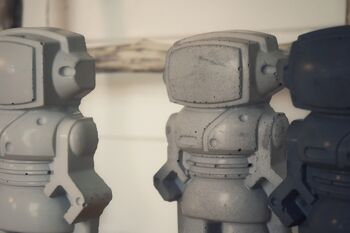 Figurine déco - robot en béton anthracite 3
