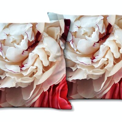 Decorative photo cushion set (2 pieces), motif: delicate rose love - size: 40 x 40 cm - premium cushion cover, decorative cushion, decorative cushion, photo cushion, cushion cover