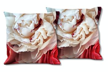 Ensemble de coussins photo décoratifs (2 pièces), motif : amour rose délicat - taille : 40 x 40 cm - housse de coussin premium, coussin décoratif, coussin décoratif, coussin photo, housse de coussin 1