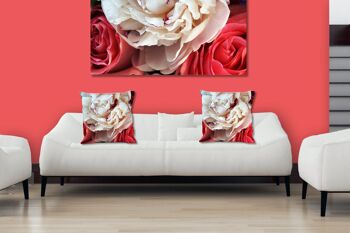 Ensemble de coussins photo décoratifs (2 pièces), motif : amour rose délicat - taille : 40 x 40 cm - housse de coussin premium, coussin décoratif, coussin décoratif, coussin photo, housse de coussin 2