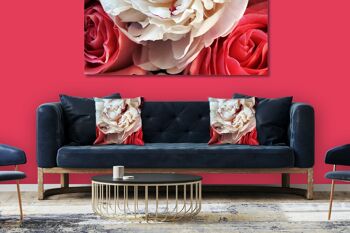 Ensemble de coussins photo décoratifs (2 pièces), motif : amour rose délicat - taille : 40 x 40 cm - housse de coussin premium, coussin décoratif, coussin décoratif, coussin photo, housse de coussin 4