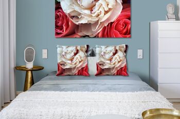 Ensemble de coussins photo décoratifs (2 pièces), motif : amour rose délicat - taille : 40 x 40 cm - housse de coussin premium, coussin décoratif, coussin décoratif, coussin photo, housse de coussin 6