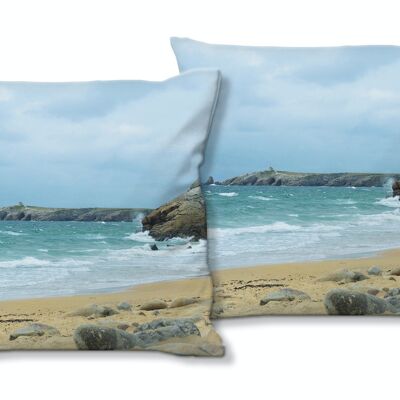 Set di cuscini decorativi con foto (2 pezzi), motivo: Brittany mon amour 7 - dimensioni: 40 x 40 cm - fodera per cuscino premium, cuscino decorativo, cuscino decorativo, cuscino fotografico, fodera per cuscino