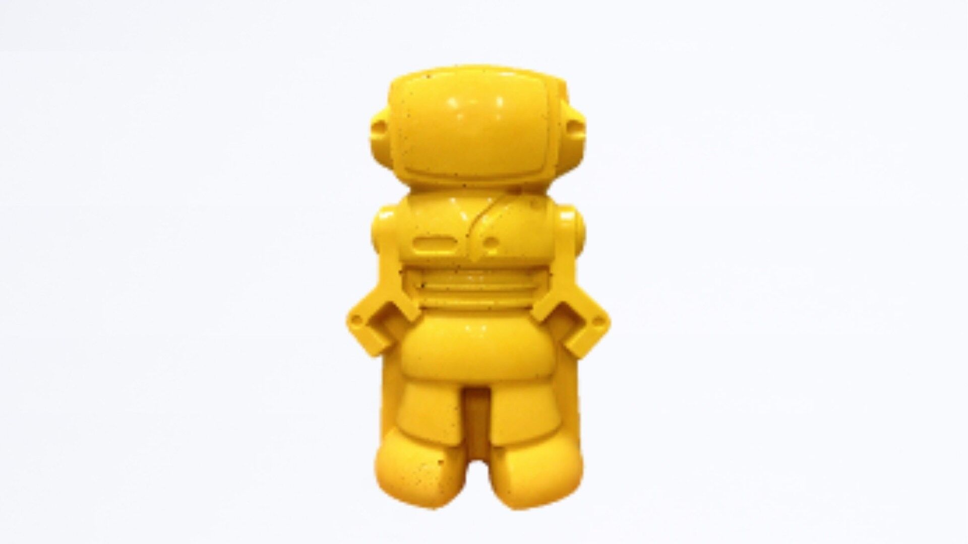 FIGURA DECORATIVA - ROBOT IN CEMENTO GIALLO