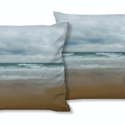 Decorative photo cushion set (2 pieces), motif: longing for the sea 2 - size: 40 x 40 cm - premium cushion cover, decorative cushion, decorative cushion, photo cushion, cushion cover