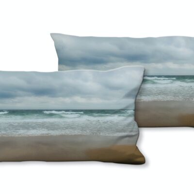 Decorative photo cushion set (2 pieces), motif: longing for the sea 2 - size: 80 x 40 cm - premium cushion cover, decorative cushion, decorative cushion, photo cushion, cushion cover