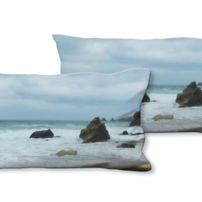 Decorative photo cushion set (2 pieces), motif: longing for the sea 3 - size: 80 x 40 cm - premium cushion cover, decorative cushion, decorative cushion, photo cushion, cushion cover