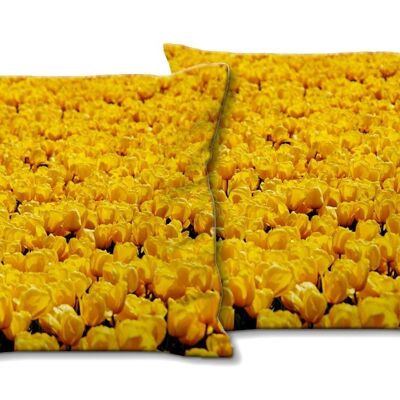 Set di cuscini decorativi con foto (2 pezzi), motivo: Tulip Sea 5 - dimensioni: 40 x 40 cm - fodera per cuscino premium, cuscino decorativo, cuscino decorativo, cuscino fotografico, federa per cuscino