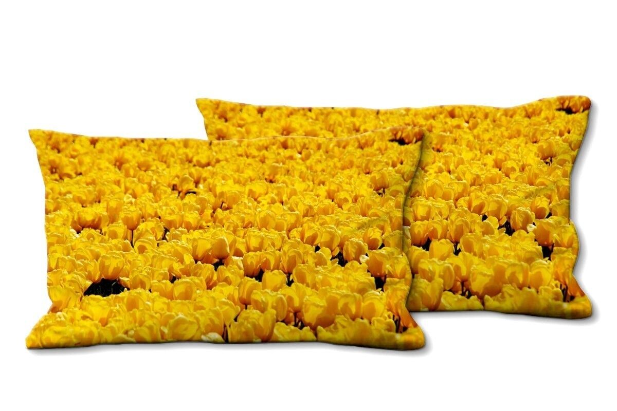 Set di cuscini decorativi con foto (2 pezzi), motivo: Tulip Sea 5 - dimensioni: 80 x 40 cm - fodera per cuscino premium, cuscino decorativo, cuscino decorativo, cuscino fotografico, federa per cuscino