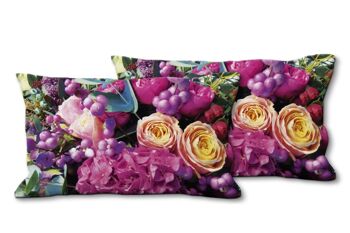 Ensemble de coussins photo décoratifs (2 pièces), motif : monde floral rêveur 1 - taille : 80 x 40 cm - housse de coussin premium, coussin décoratif, coussin décoratif, coussin photo, housse de coussin 1