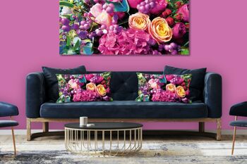 Ensemble de coussins photo décoratifs (2 pièces), motif : monde floral rêveur 1 - taille : 80 x 40 cm - housse de coussin premium, coussin décoratif, coussin décoratif, coussin photo, housse de coussin 3