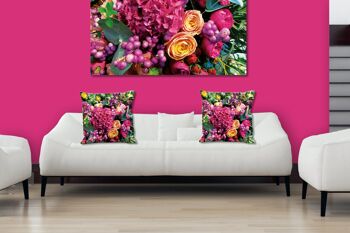 Ensemble de coussins photo décoratifs (2 pièces), motif : monde floral rêveur 2 - taille : 40 x 40 cm - housse de coussin haut de gamme, coussin décoratif, coussin décoratif, coussin photo, housse de coussin 2