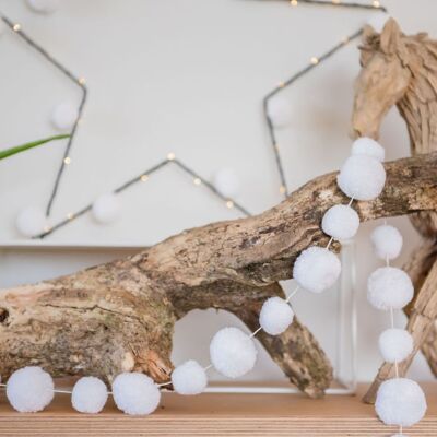 White pom pom garland