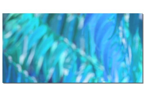 Wandbild Kollektion 6 – Motiv b: Blaues Blattwerk - Querformat 2:1 - viele Größen & Materialien – Exklusives Fotokunst-Motiv als Leinwandbild oder Acrylglasbild zur Wand-Dekoration