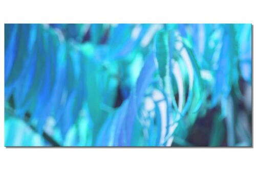 Wandbild Kollektion 6 – Motiv c: Blaues Blattwerk - Querformat 2:1 - viele Größen & Materialien – Exklusives Fotokunst-Motiv als Leinwandbild oder Acrylglasbild zur Wand-Dekoration