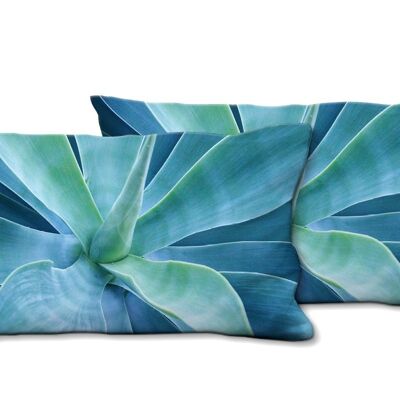 Set di cuscini decorativi con foto (2 pezzi), motivo: cactus world 4 - dimensioni: 80 x 40 cm - fodera per cuscino premium, cuscino decorativo, cuscino decorativo, cuscino fotografico, fodera per cuscino