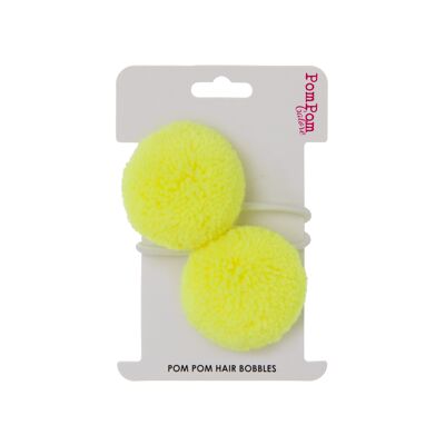 Pom Pom Hair Bobbles - Giallo Neon