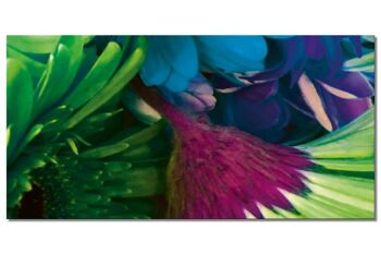 Mural Collection 12 - Motif b: Flower Power Pop Art - format paysage 2:1 - nombreuses tailles et matériaux - motif d'art photo exclusif sous forme d'image sur toile ou d'image en verre acrylique pour la décoration murale