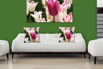 Ensemble de coussins photo décoratifs (2 pièces), motif : Tulip Sea 12 - taille : 40 x 40 cm - housse de coussin premium, coussin décoratif, coussin décoratif, coussin photo, housse de coussin 3