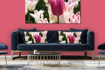 Ensemble de coussins photo décoratifs (2 pièces), motif : Tulip Sea 12 - taille : 80 x 40 cm - housse de coussin premium, coussin décoratif, coussin décoratif, coussin photo, housse de coussin 2