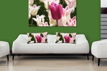 Ensemble de coussins photo décoratifs (2 pièces), motif : Tulip Sea 12 - taille : 80 x 40 cm - housse de coussin premium, coussin décoratif, coussin décoratif, coussin photo, housse de coussin 3