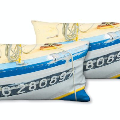 Decorative photo cushion set (2 pieces), motif: ship ahoy! 1 - Size: 80 x 40 cm - Premium cushion cover, decorative cushion, decorative cushion, photo cushion, cushion cover