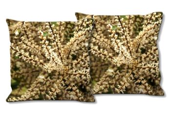 Ensemble de coussins photo décoratifs (2 pièces), motif : arbuste blanc - taille : 40 x 40 cm - housse de coussin premium, coussin déco, coussin déco, coussin photo, housse de coussin 1